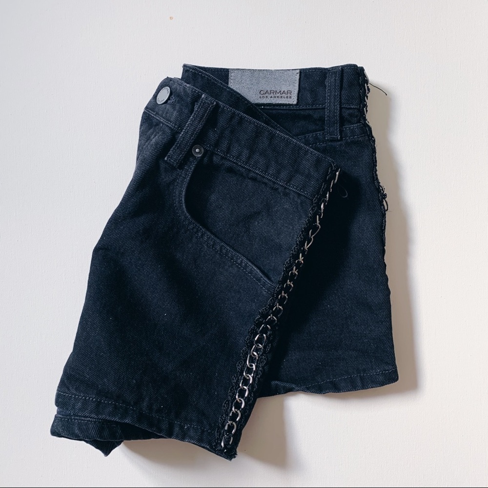 LF Carmar chain detail denim shorts
